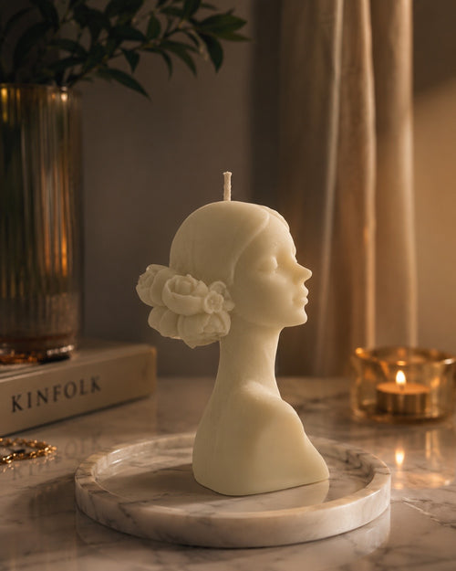 Flora Bust Candle — Beeswax