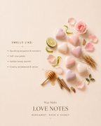 Love Notes – Bergamot, Rose & Honey Wax Melt Kit