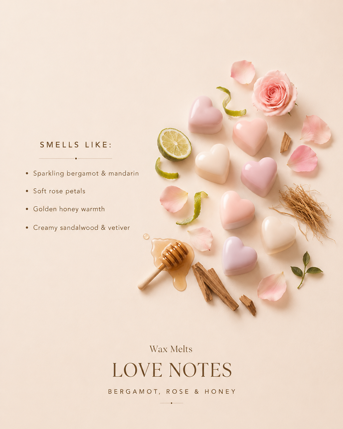Love Notes – Bergamot, Rose & Honey Wax Melt Kit